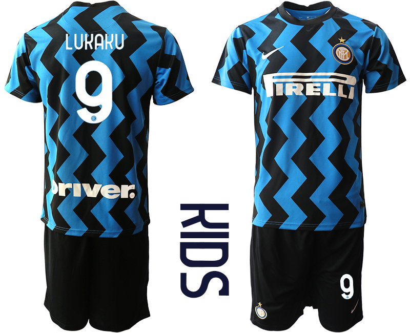 Youth 2020-2021 club Inter Milan home #9 blue Soccer Jerseys